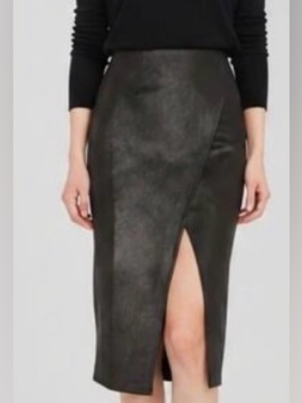 Free People faux leather wrap front pencil skirt. New with tags.